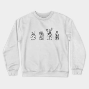 Cute Mason jars lineart illustration Crewneck Sweatshirt